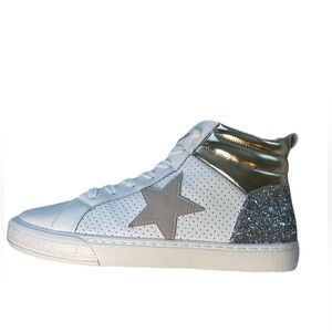 Vintage Havana Val High White/Gold/Silver Glitter High Top Shoes size 8.5